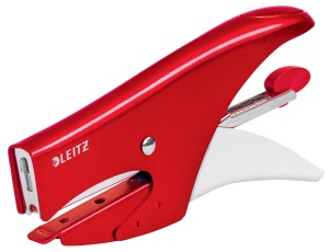 Leitz WOW Heftzange 55472026 Capsator Metalic Ergonomic 15 Coli Rosu