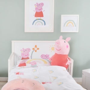 Lenjerie de pat copii roba Peppa Pig 100x135 cm bumbac albroz - Img 2