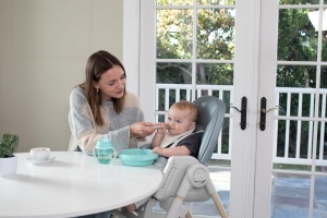 Lingura Chicco ESSLERNLOFFEL, ergonomica, usoara, pentru copii 8 luni, bleu - Img 4