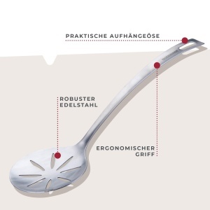 Lingura de strecurat Fackelmann Essential din otel inoxidabil multifunctionala 33 cm - Img 2