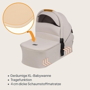 Lionelo Amber Plus 3 in 1 Carucior Multifunctional pentru Copii cu Roti 360deg si Protectie UPF50 - Img 4