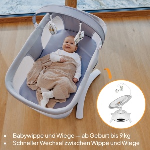 Lionelo Bella Set 2-in-1 Leagan Electric si Landou pentru Bebelusi 360deg 5 Viteze de Leganare - Img 2