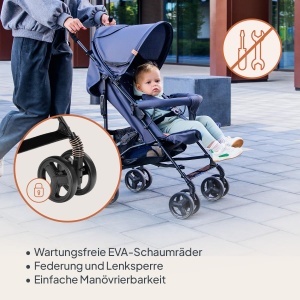 LIONELO Elia Buggy carucior pliabil mic de pana la 15 kg reglare spate si suport pentru picioare plasa de tantari cos de cumparaturi - Img 2