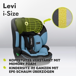Lionelo Levi i-Size Scaun Auto Copii 76-150 cm Siguranta R129 Ajustare Tetiera si Spatar - Img 8