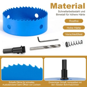 Lochsage Bi-Metall HYCHIKA 68mm pentru Aluminiu, Lemn si PVC - Img 3