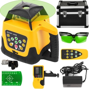 Lumina verde laser rotativa profesionala VEVOR Max Suprafata de lucru 500m laser rotativ 360 rezistent la apa si praf Timp de lucru in aer liber 20 de - Img 1