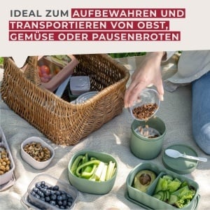 Lunchbox Fackelmann 600 ml Silikon Verde Rezistent la Temperaturi Extreme - Img 6