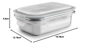 Lunchbox rectangular IBILI Keepklin, 600 ml, inox, microunde, capac etans - Img 3