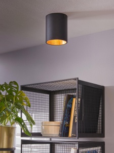 Lustra LED EGLO Polasso, lumina calda, negru si auriu, 10 cm - Img 3
