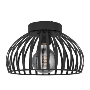 Lustra metalica EGLO Mogano 3, design minimalist, negru, diametru 28 cm