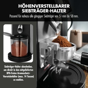 M grinder electric Gastroback pentru espresso, 200W, 30 niveluri de macinare - Img 4