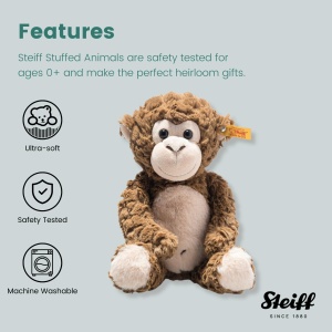 Maimuta de Plus Steiff Bodo 30 cm, Culoare Maro, Spalabila la 30C - Img 3