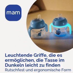 Manere pentru Biberon MAM Hold My Bottle Day Night, Ergonomice, Rutschfest, Culoare Neutrala - Img 5