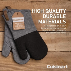 Manusi de cuptor Cuisinart, 2 bucati, gri, rezistente la caldura - Img 3