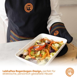 Manusi de cuptor MasterChef, 100 bumbac, rezistente la caldura, design multicolor - Img 2