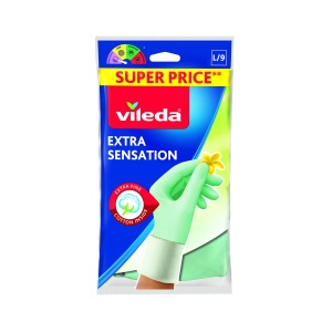 Manusi Vileda Extra Sensation, Sensibile, Fleece Interior din Bumbac, Marimea L