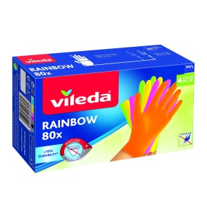 Manusi Vileda Rainbow Nitril ML Set 80 Bucati Multicolore Rezistente - Img 2