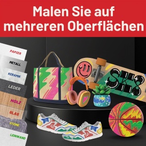 Marker acrilic Faber-Castell Shake Paint Black Edition, 6 culori, rezistent la apa - Img 7