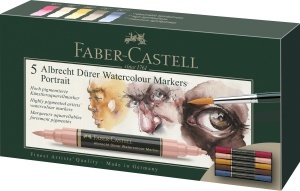 Marker Aquarel Faber-Castell Albrecht Durer, 5 Culori, Pigmentat