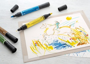 Marker Dual Faber-Castell 162020, 20 culori, pensula si varf fin - Img 4
