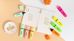 Marker plat BIC Marking Flat Highlighter, 12 bucati, neongalbeni, varf modular - Img 5