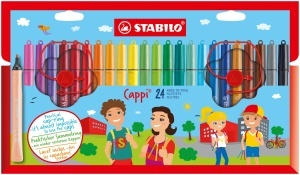 Marker STABILO Cappi cu Kappenring, Ergonomic, 24 Culori