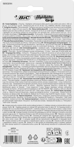Marker Text BIC Briteliner Grip, 5 culori, cu varf lat si grip din cauciuc - Img 2