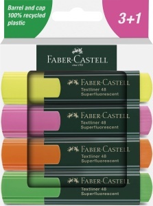 Marker Text Faber-Castell Textliner 48, 4 bucati, culori fluorescente - Img 1