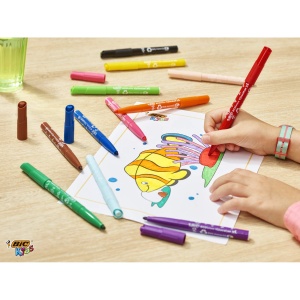 Markere colorate BIC Kids Visacolor XL, 48 culori, varf lat, in metal - Img 2