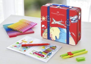 Markere Faber-Castell Connector, 40 culori, cutie metalica - Img 2