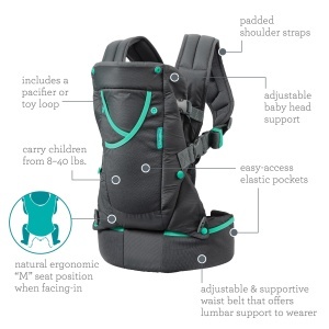 Marsupiu Infantino Carry On Active Gri Ergonomic Cu Buzunare Multiple - Img 5
