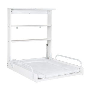 Masa de schimbat pentru bebelusi Roba Wandwickelregal, alba, cu suport si dimensiuni 79x63x19 cm