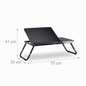 Masa pentru laptop Relaxdays, 40 x 75 x 35 cm, ajustabila, neagra - Img 4