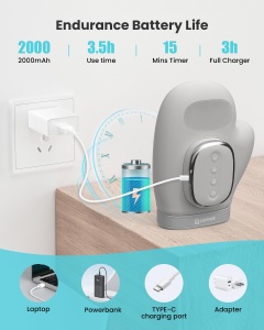 Masajer pentru maini COMFIER cu caldura si compresie, cablu USB-C, 5 nivele - Img 4