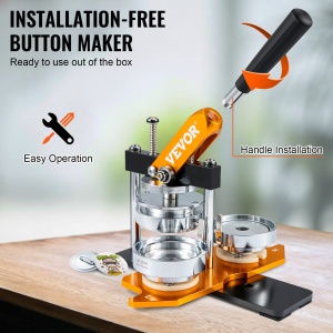 Masina de butoane VEVOR 75mm (3 inch) Badge Punch Press Kit, Masina de facut butoane pentru cadouri DIY pentru copii, Insigna de fabricare a butoanelor cu 500 de buc. Piese de buton si taietor de cerc si carte de vraji - Img 6