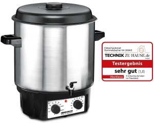 Masina de conservare a vinului fiert complet automata ROMMELSBACHER KA 2004/E, MADE IN GERMANY, 27 litri/pentru 14 pahare de 1 litru fiecare, reglabil continuu, intrerupator storcator, cronometru, robinet de scurgere, suport pentru tavi, 1800 wati - Img 3