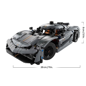 Masina de construit LEGO Technic Koenigsegg Jesko Absolut, 801 piese, gri - Img 7