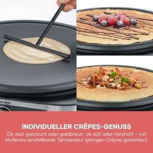 Masina de Crepes SEVERIN CM 2199, Grill Plata XXL 38 cm, 1500 W, Inox Negru - Img 5