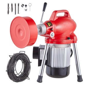 Masina de curatat tevi VEVOR, 250 W, 20 m, 7 accesorii