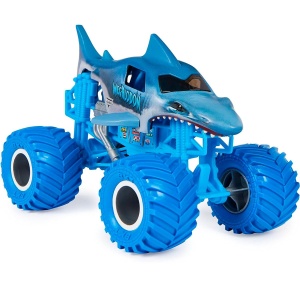 Masina de curse Monster Jam Megalodon, 124, cu suspensie si detalii autentice