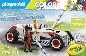 Masina de curse PLAYMOBIL Color 71376, 20 piese, cu markere si accesorii - Img 5