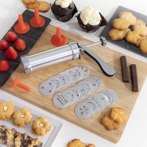 Masina de facut biscuiti InnovaGoods 2-in-1, design ergonomic, culoare rosie - Img 5