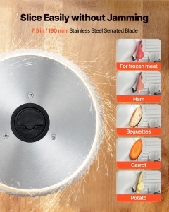 Masina de feliat VEVOR SL-5242M23C, 200 W, 19 cm, gri - Img 3