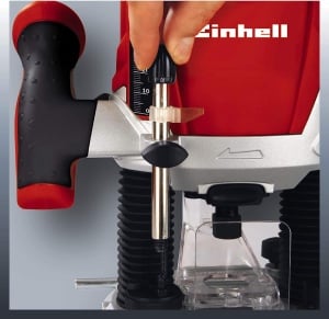 Masina de frezat Einhell TE-RO 1255 E (1200 W, colt O 6 si 8 mm, inaltime cursa 55 mm, control electronic al vitezei, blocare ax, schimbare usoara a sculei) Rosu/Negru - Img 6