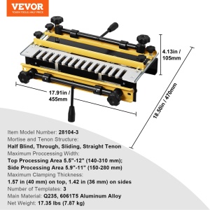 Masina de frezat VEVOR, 31 cm, 5 freze, 3 sabloane, pentru imbinari din lemn - Img 7