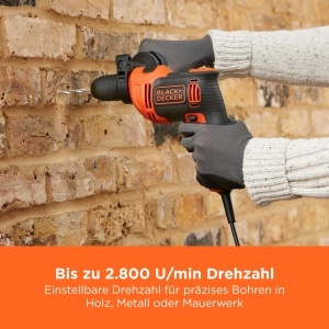 Masina de gaurit BLACKDECKER BEH710K-QS, 710W, 13mm, cu 2 burghie - Img 5
