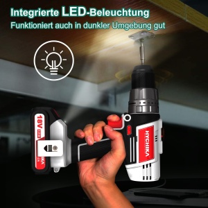 Masina de gaurit si insurubat HYCHIKA 18V 45 Nm 2 viteze set cu 53 accesorii - Img 6