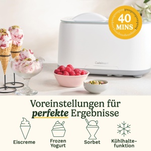 Masina de inghetata Cuisinart FreezeEase 3 setari fara pre-racire 950 ml - Img 3