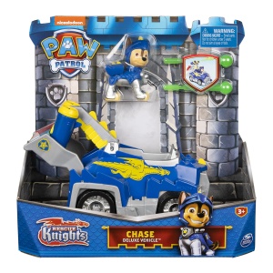 Masina de Jucarie PAW PATROL Chase cu Figurina Caine in Riter, 15 cm, Design Dragon - Img 3