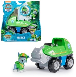 Masina de jucarie PAW PATROL Jungle Pups cu Rocky, transformabila, pentru copii de la 3 ani